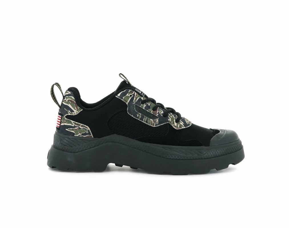 Zapatos Palladium Pallakix 90 Low Camo Bajas Mujer - Negras/Multicolor ||CSZV-74368||